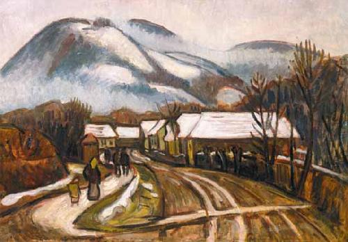 Bela Ivanyi-Grunwald Landscape of Nagybanya with the Cross Hill oil painting image